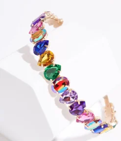 Unique Vintage Headbands>Rainbow Rhinestone Headband