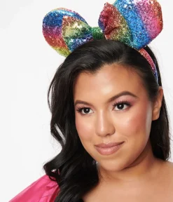 Unique Vintage Headbands>Rainbow Sequin Mouse Headband