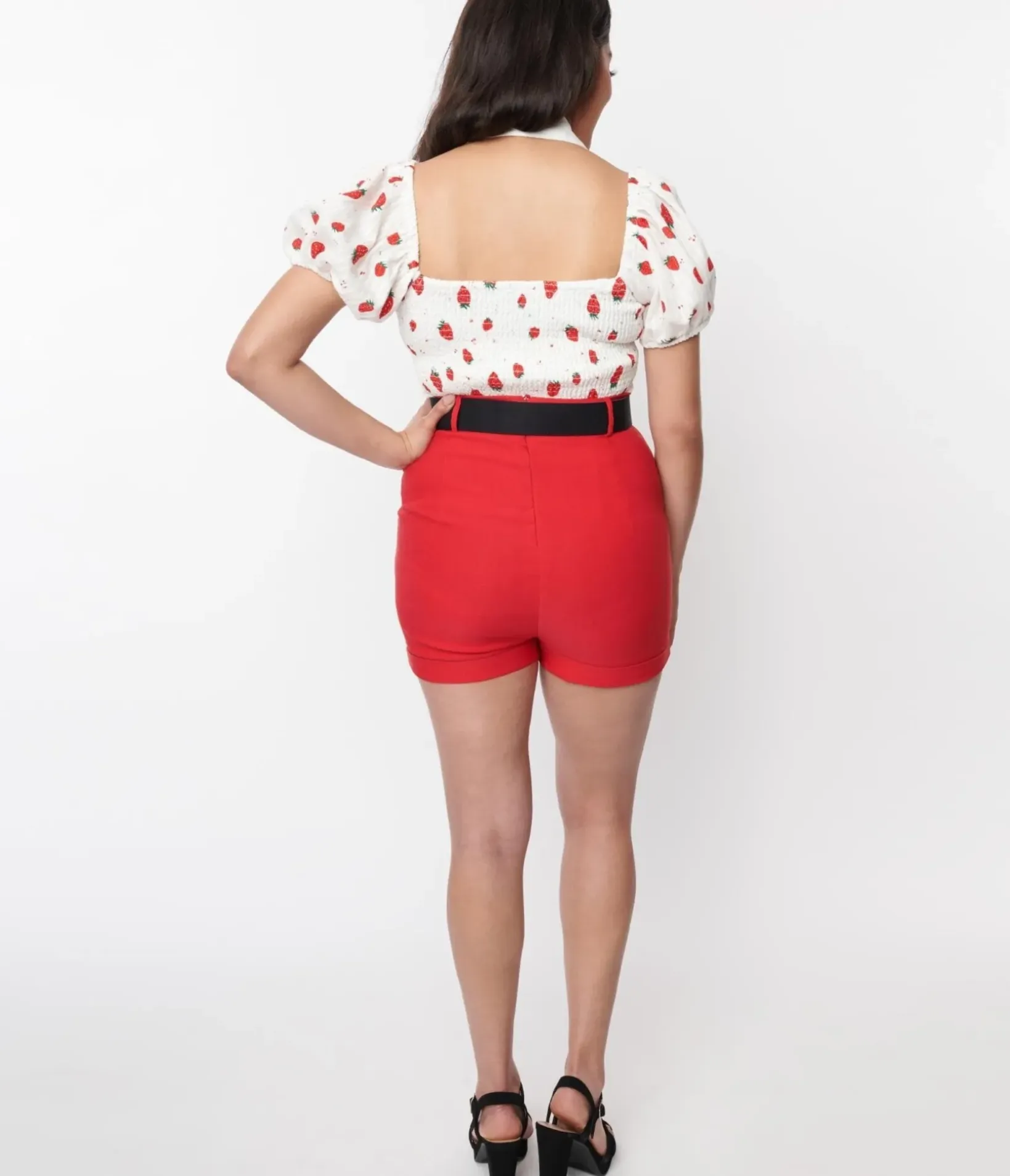 Unique Vintage Shorts|All Things Red>Red Love Your Curves Shorts