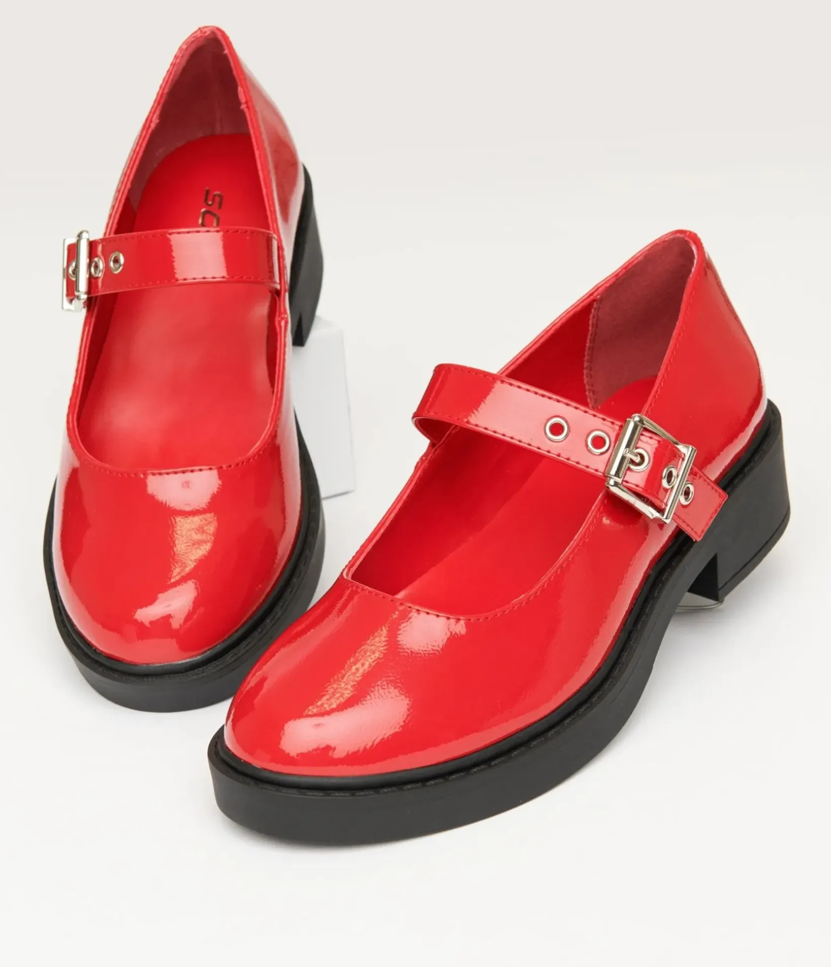 Unique Vintage All Things Red>Red Patent Leatherette Mary Jane Platforms