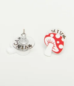 Unique Vintage All Things Red|Earrings>Red & White Mushroom Earrings