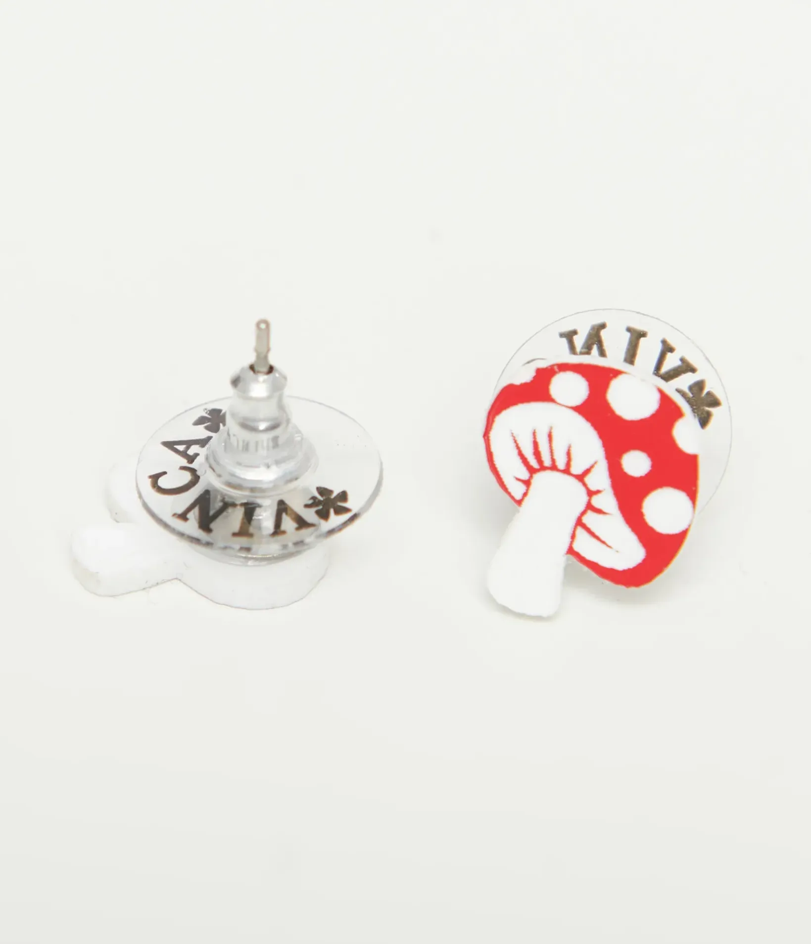 Unique Vintage All Things Red|Earrings>Red & White Mushroom Earrings