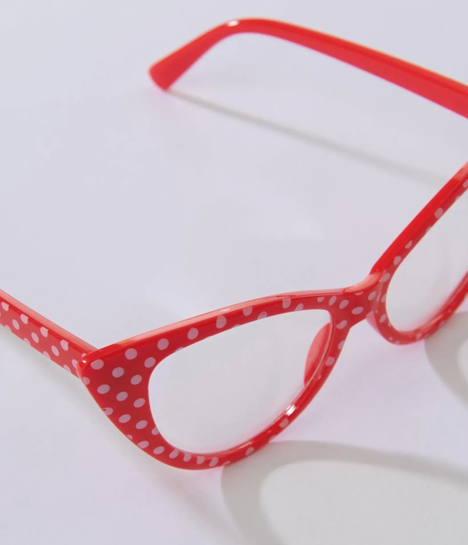 Unique Vintage Disney Bounding|All Things Red>Red & White Polka Dot Cat Eye Glasses