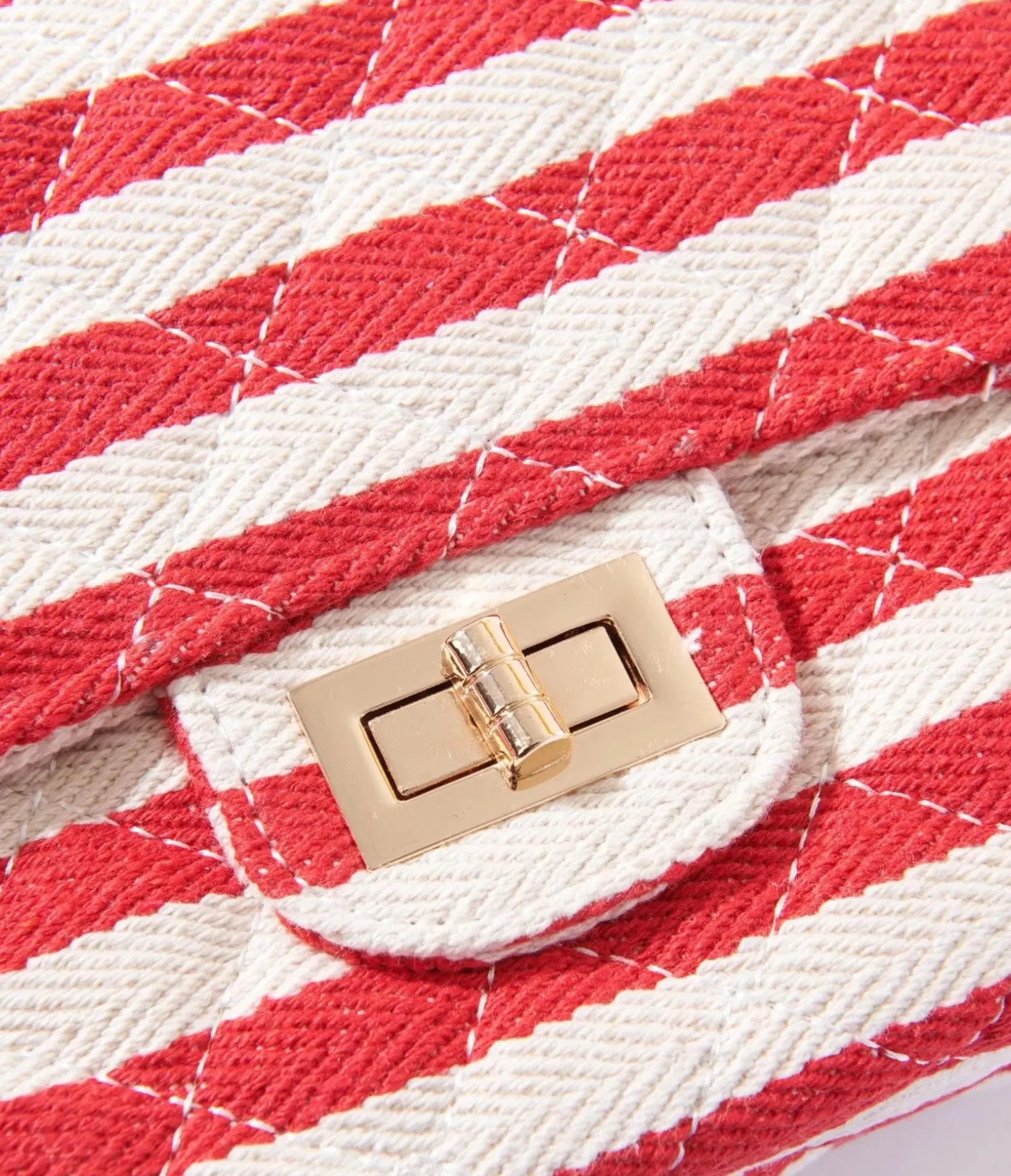 Unique Vintage All Things Red>Red & White Striped Handbag