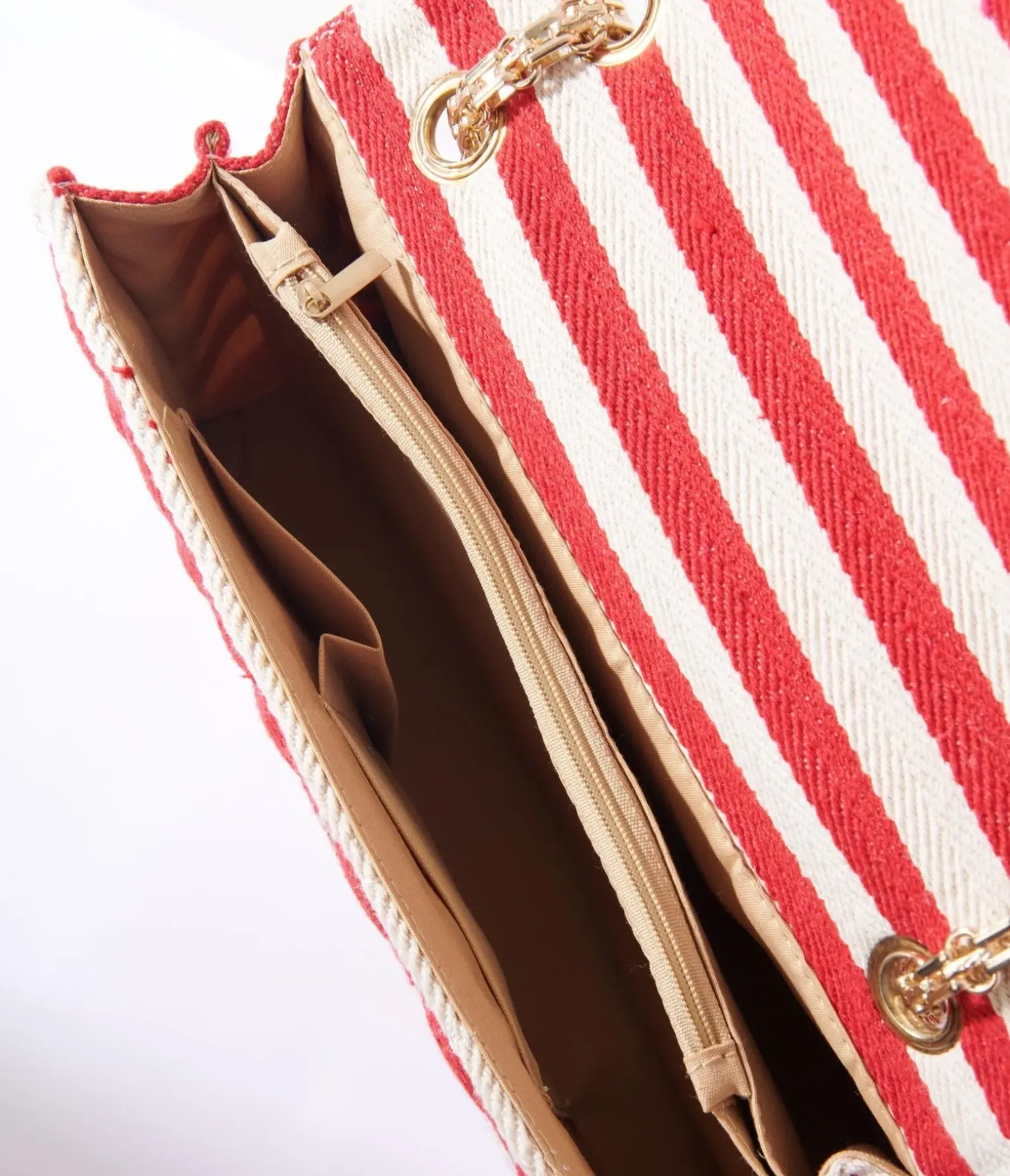 Unique Vintage All Things Red>Red & White Striped Handbag