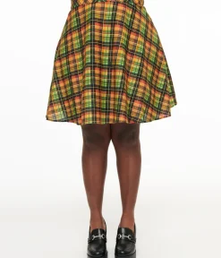 Unique Vintage Skirts|Skirts>Retrolicious Plus Size 1950s Autumn Tartan Skater Skirt