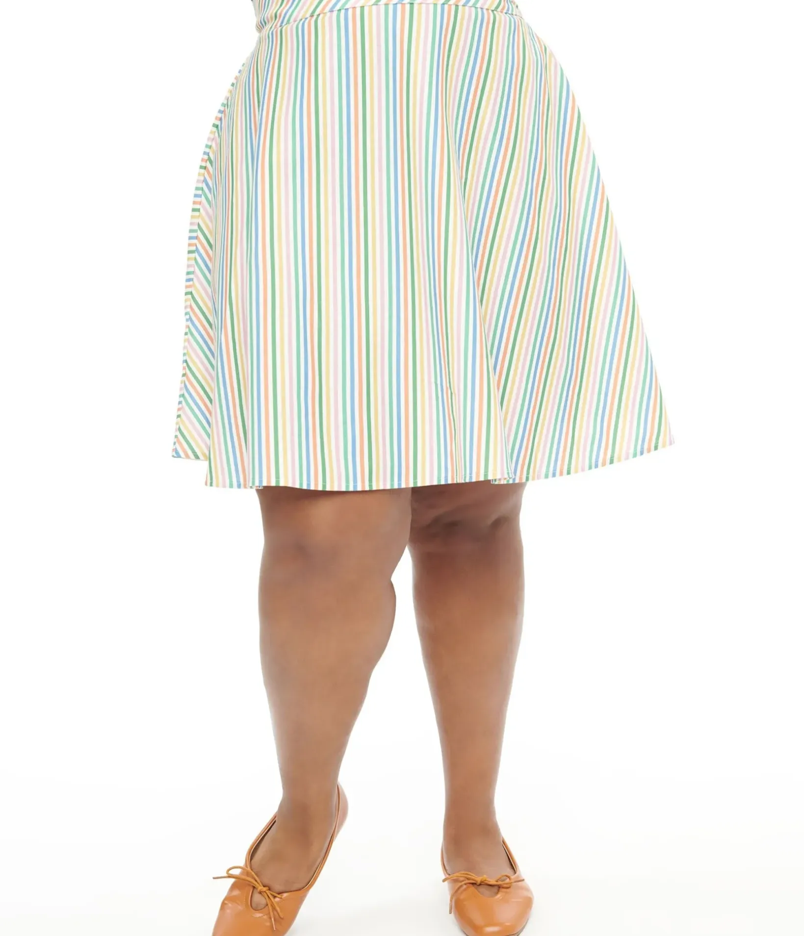 Unique Vintage Skirts|Skirts>Retrolicious Plus Size 1950s Rainbow Diagonal Stripe Skater Skirt
