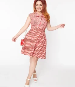 Unique Vintage Skirts|Skirts>Retrolicious Red Cherry Flare Skirt