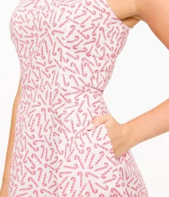 Unique Vintage Fit & Flare|Pocket Dresses>Retrolicious 1950s Candy Cane Print Cotton Skater Dress
