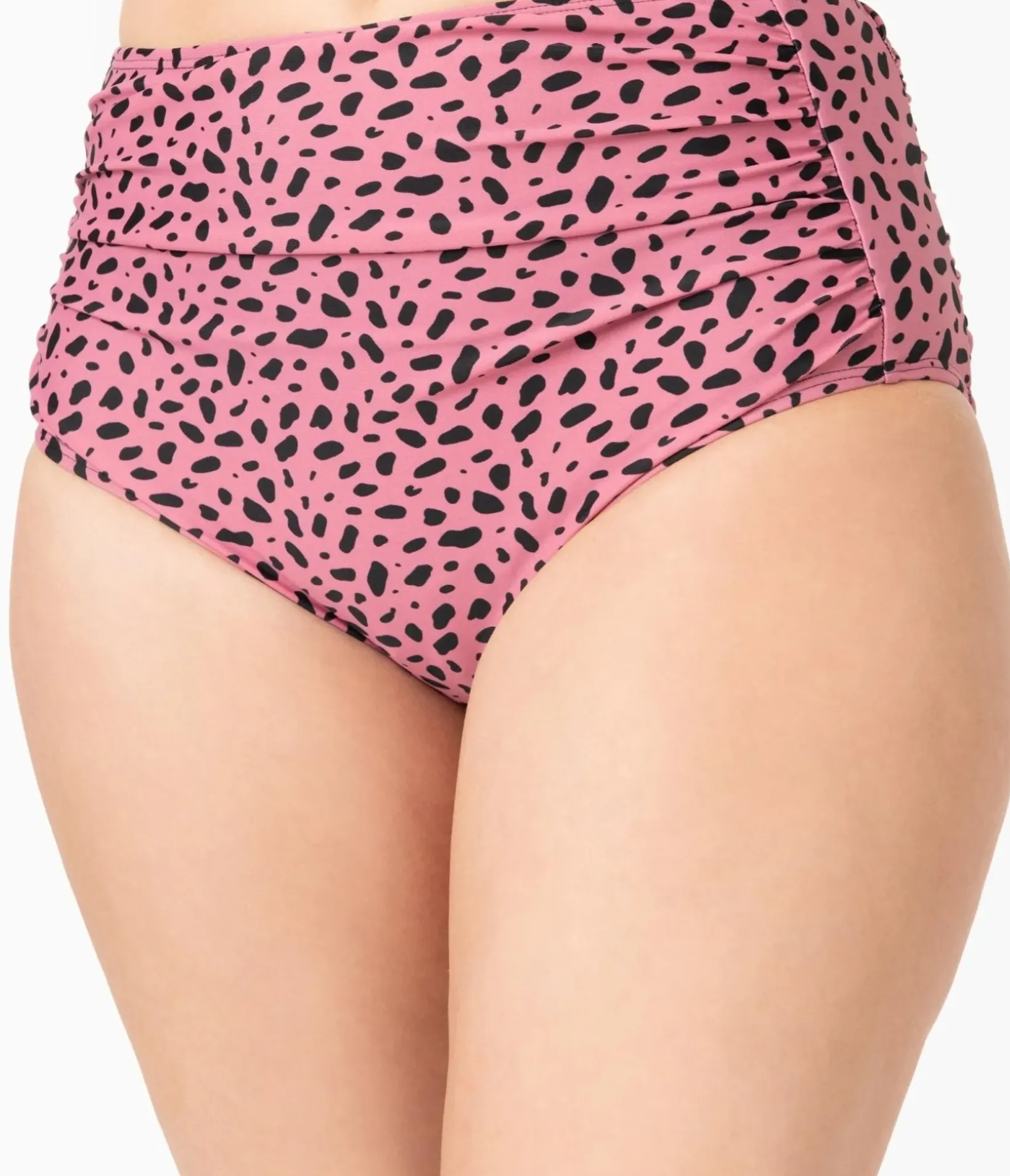 Unique Vintage Swim Bottoms|Two Piece Swim>Retro Pink Leopard Print Swim Bottom