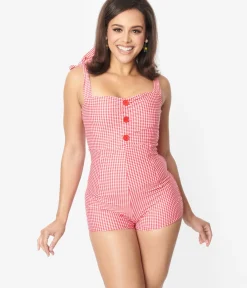 Unique Vintage One Piece Swim|All Things Red><noscript><img width=