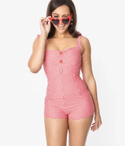 Unique Vintage One Piece Swim|All Things Red><noscript><img width=