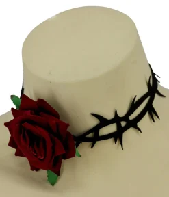 Unique Vintage Necklaces>Rose & Thorns Choker