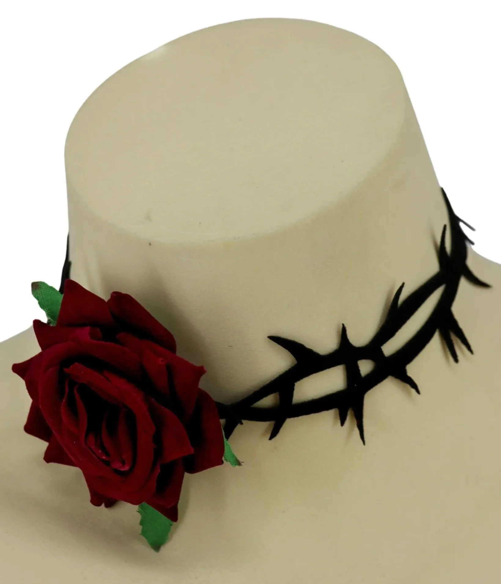 Unique Vintage Necklaces>Rose & Thorns Choker