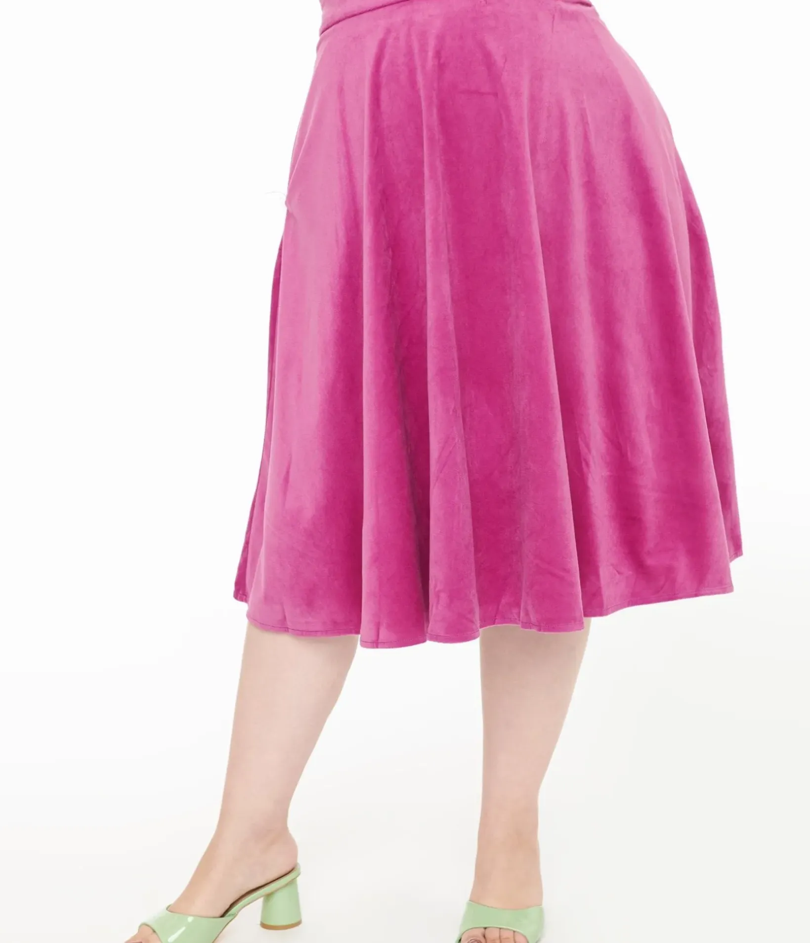 Unique Vintage Skirts|Skirts>Royal Monk Plus Size 1950s Purple Velvet Dreams Swing Skirt