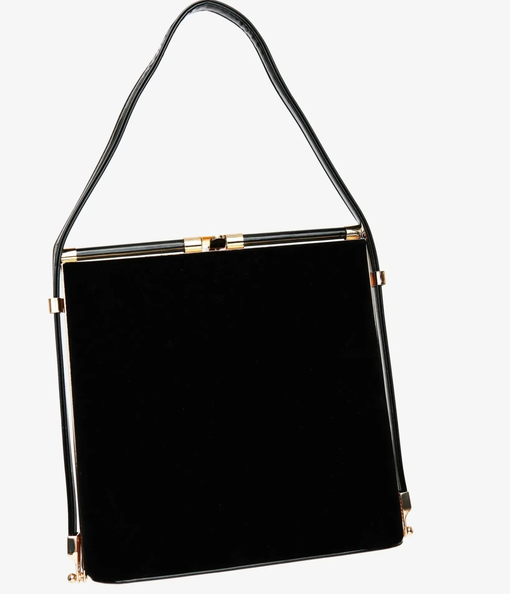 Unique Vintage All Things Black>Royal Monk 1950s Black Velvet Felicia Handbag