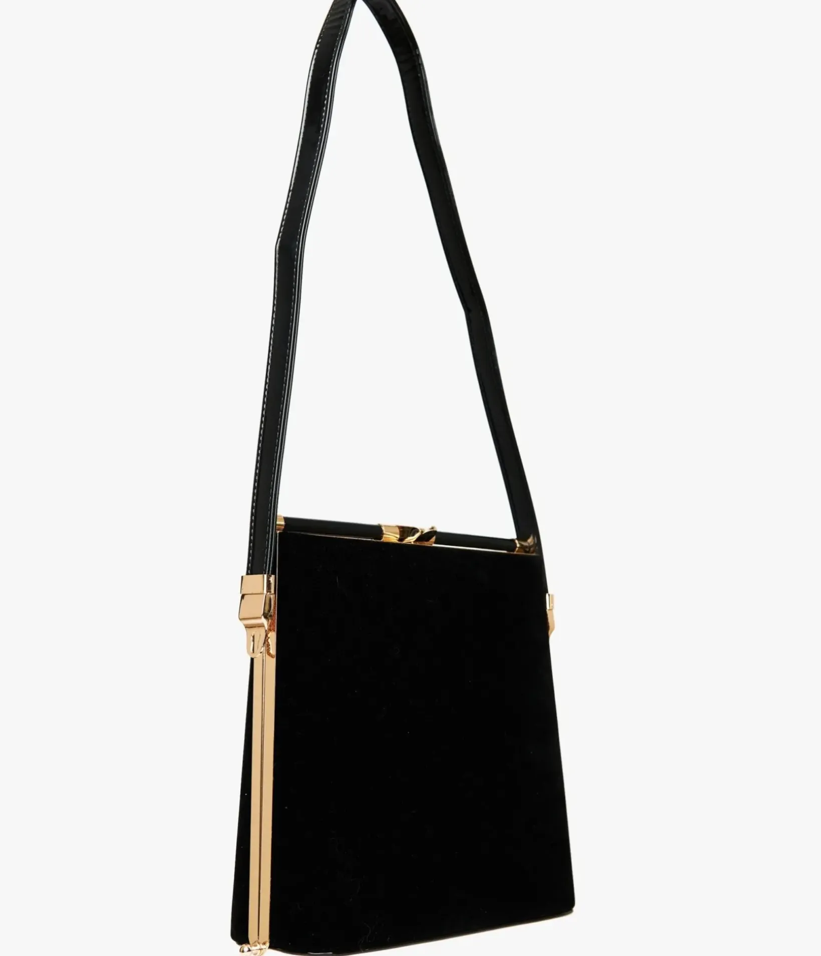 Unique Vintage All Things Black>Royal Monk 1950s Black Velvet Felicia Handbag