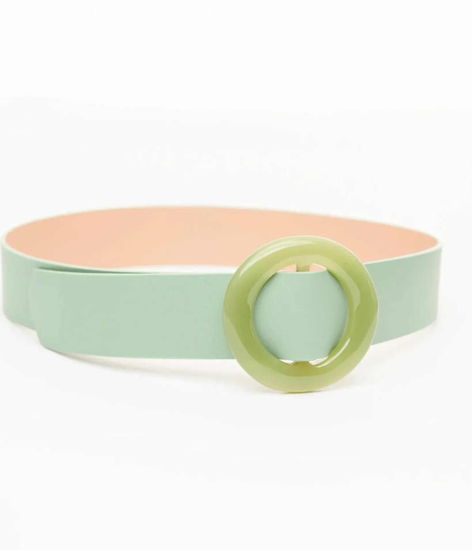 Unique Vintage Belts>Sage Circle Buckle Belt