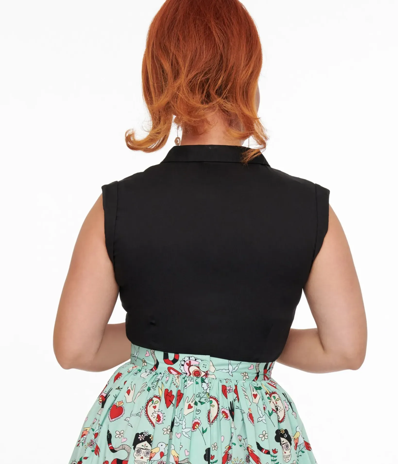 Unique Vintage All Things Black>1950s Black Kitty Top