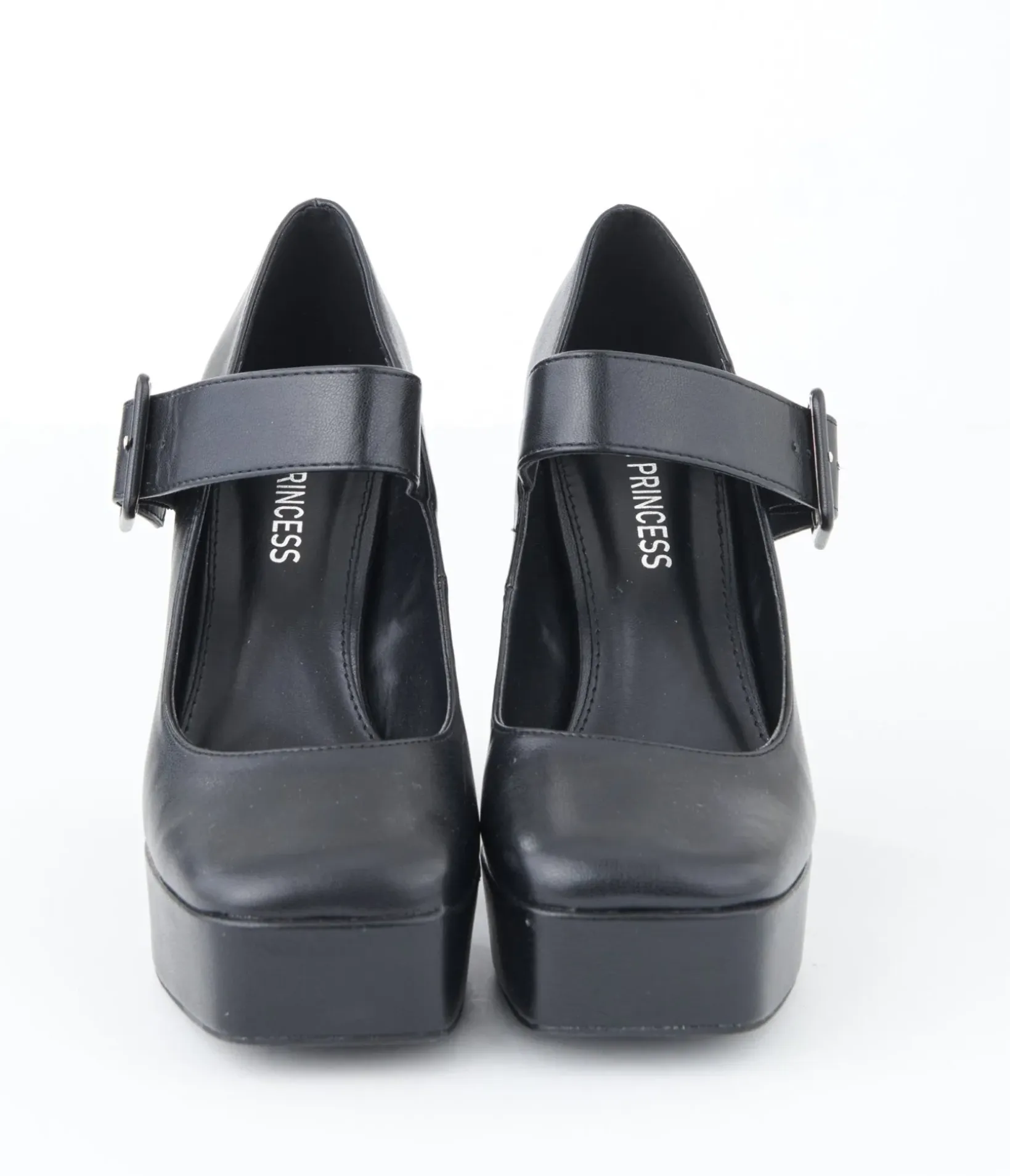Unique Vintage Heels|Date Night Outfits>1970s Black Leatherette Platform Mary Jane Heels