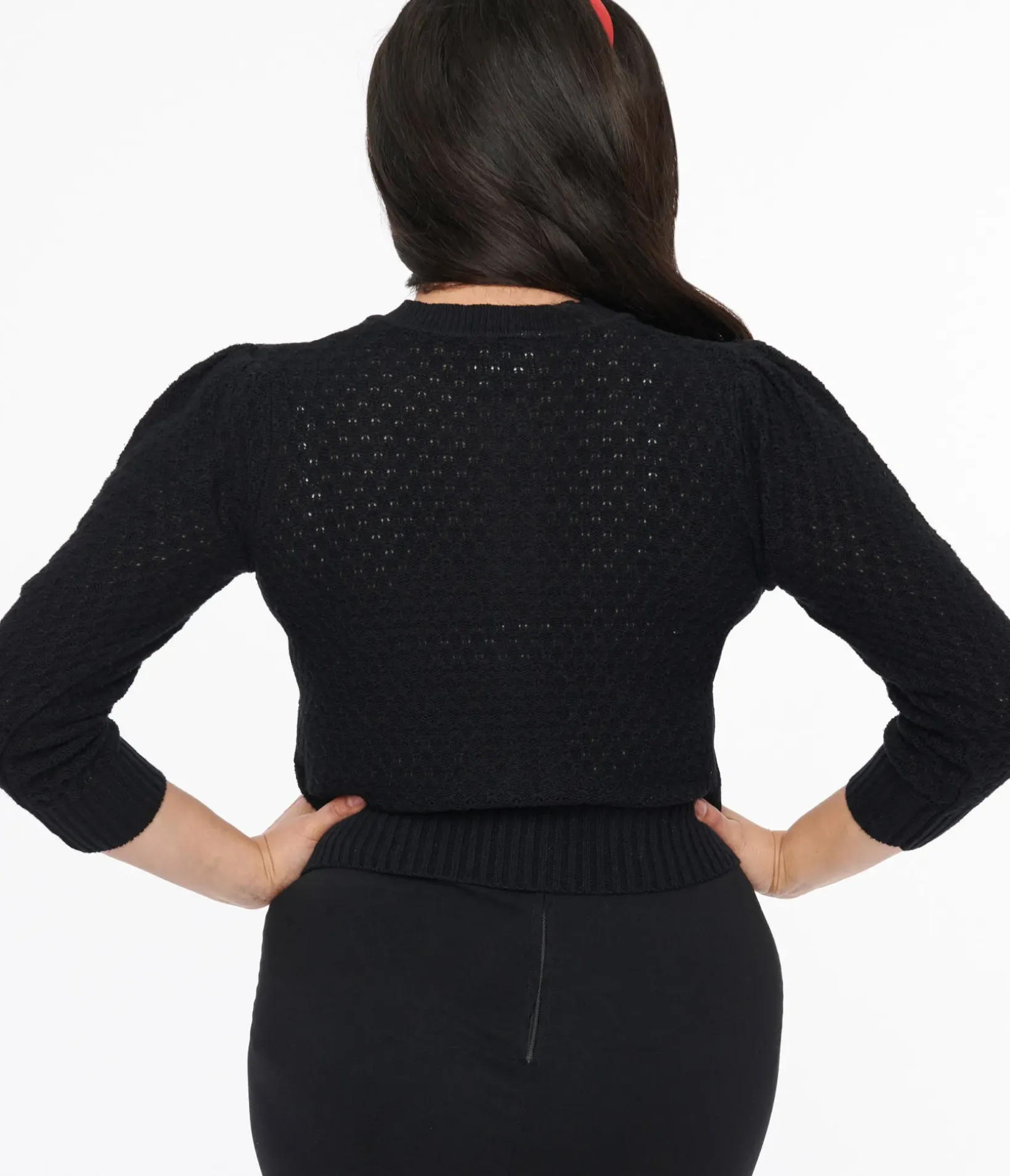 Unique Vintage Sweaters & Cardigans|All Things Black>1950s Black Love At The Ranch Cropped Cardigan
