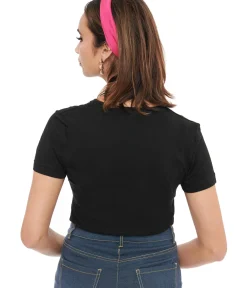 Unique Vintage Graphic Tees|Graphic Tees>1950s Black Pin Up Gang Fitted Graphic Tee
