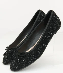 Unique Vintage Flats>1960s Black Sparkle Flats