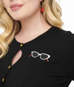 Unique Vintage Sweaters & Cardigans|All Things Black>1950s Black Summer Lovin Cardigan