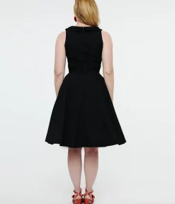 Unique Vintage Swing|Pocket Dresses>1950s Black Swing Dress