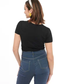 Unique Vintage Graphic Tees|Graphic Tees>1950s Black Vintage Style Not Vintage Values Fitted Graphic Tee