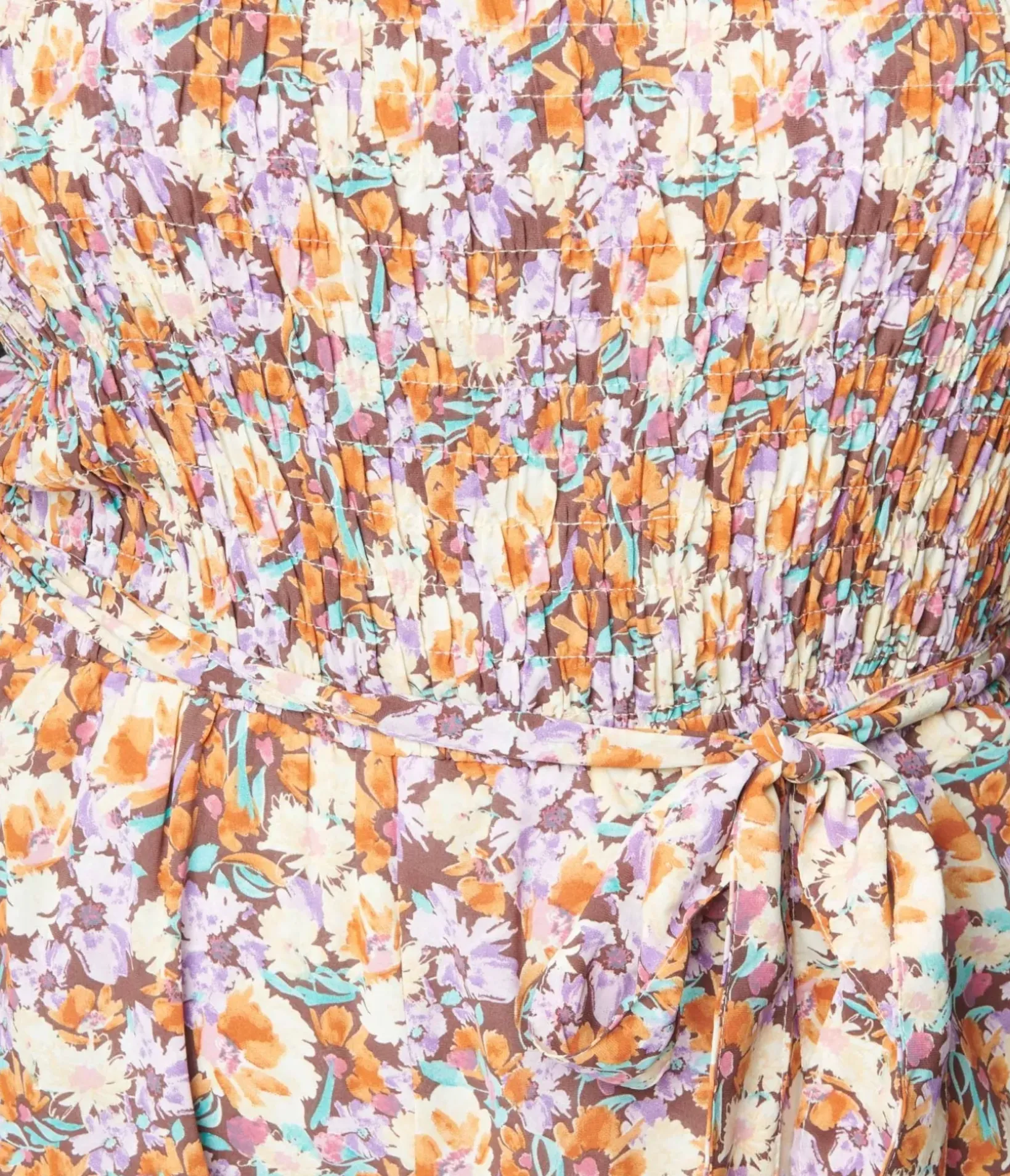 Unique Vintage Rompers & Jumpsuits>1970s Brown Daisy Floral Jumpsuit