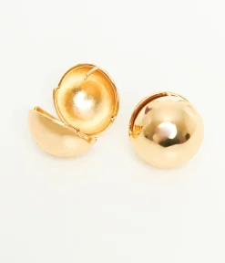 Unique Vintage Earrings>1930s Gold Ball Stud Earrings