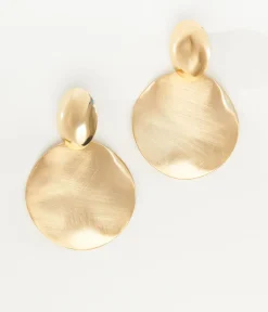 Unique Vintage Special Occasion|Taylor Swift Inspired>1930s Gold Circle Art Deco Earrings