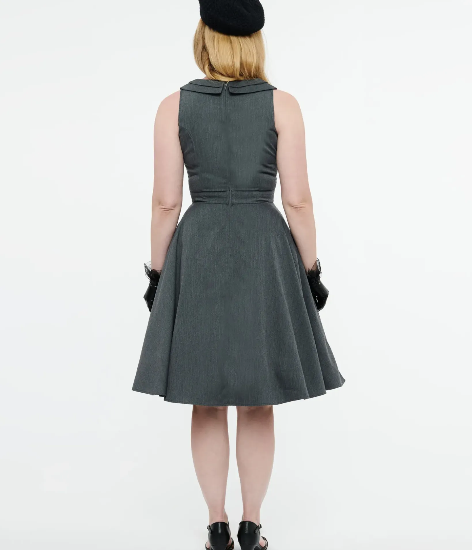 Unique Vintage Swing|Pocket Dresses>1950s Grey Swing Dress