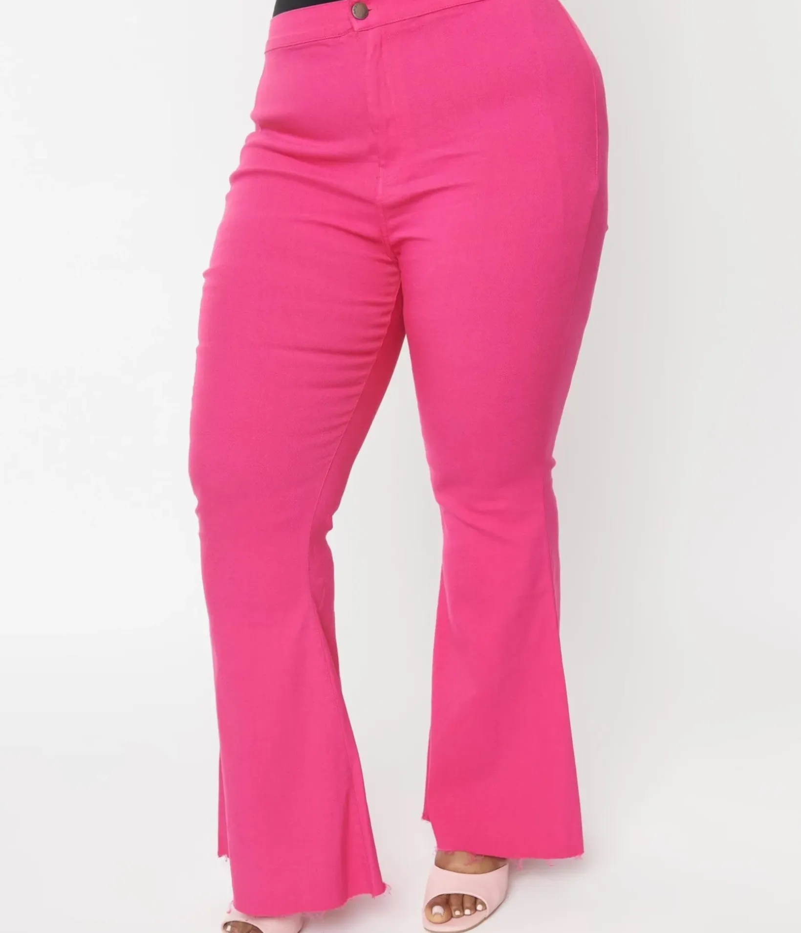 Unique Vintage Concert & Festivals|All Things Pink>1970s Hot Pink Denim Flare Jeans