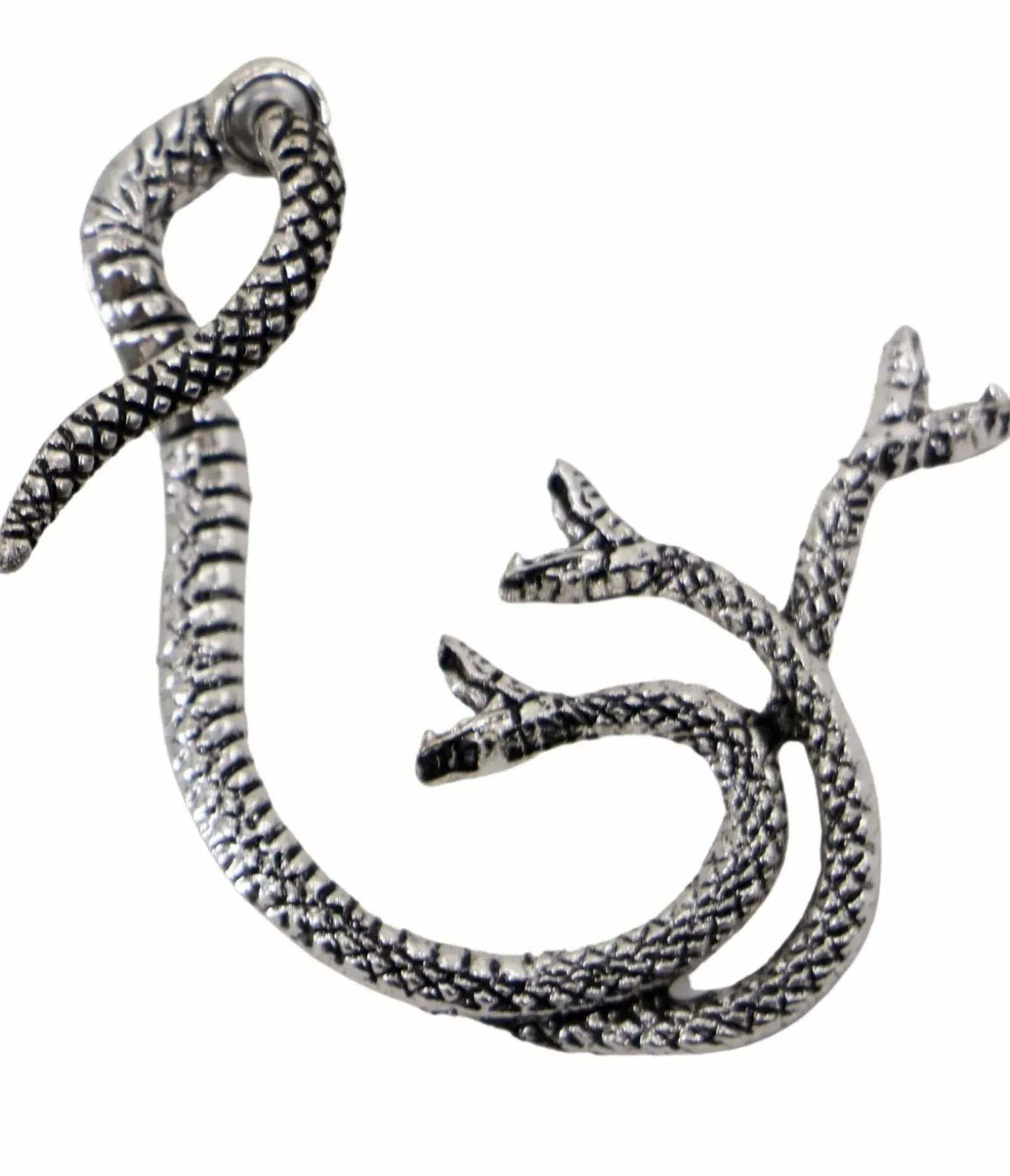 Unique Vintage Earrings>Silver Three Headed Snake Ear Cuff