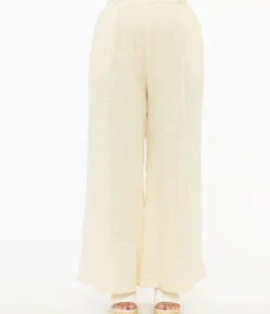 Unique Vintage Pants|Work Wear>1970s Ivory Wide Leg Pants