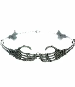 Unique Vintage Necklaces>Skeleton Hands Choker