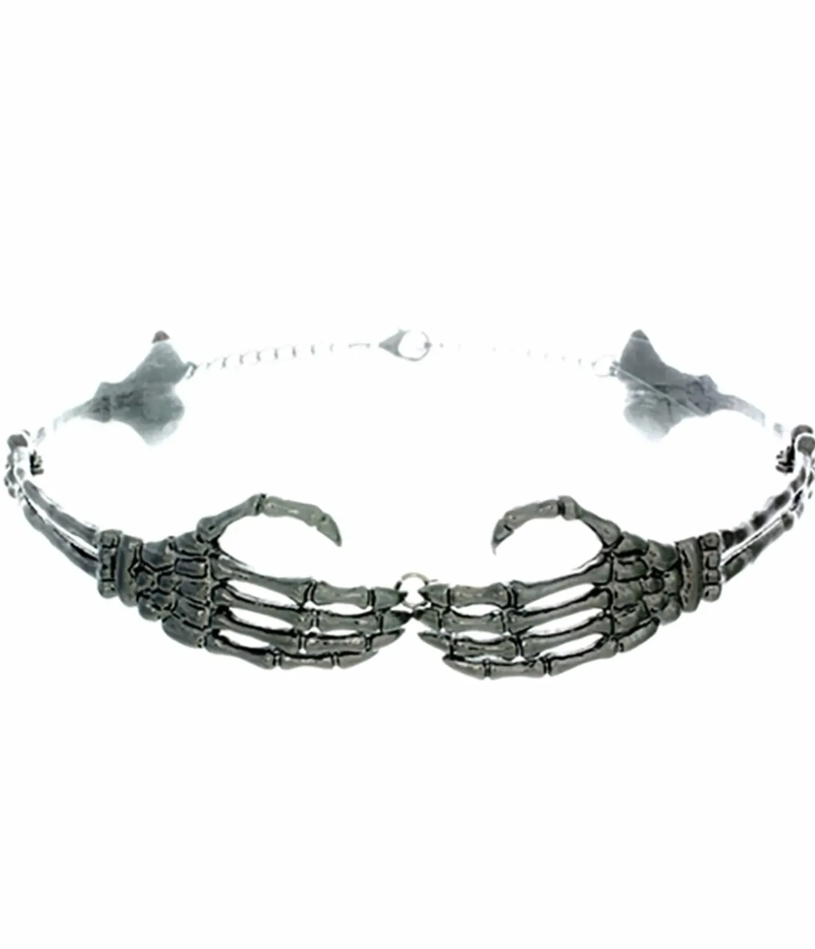 Unique Vintage Necklaces>Skeleton Hands Choker