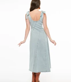 Unique Vintage Midi|Everyday Dresses>1970s Light Blue Denim Midi Dress