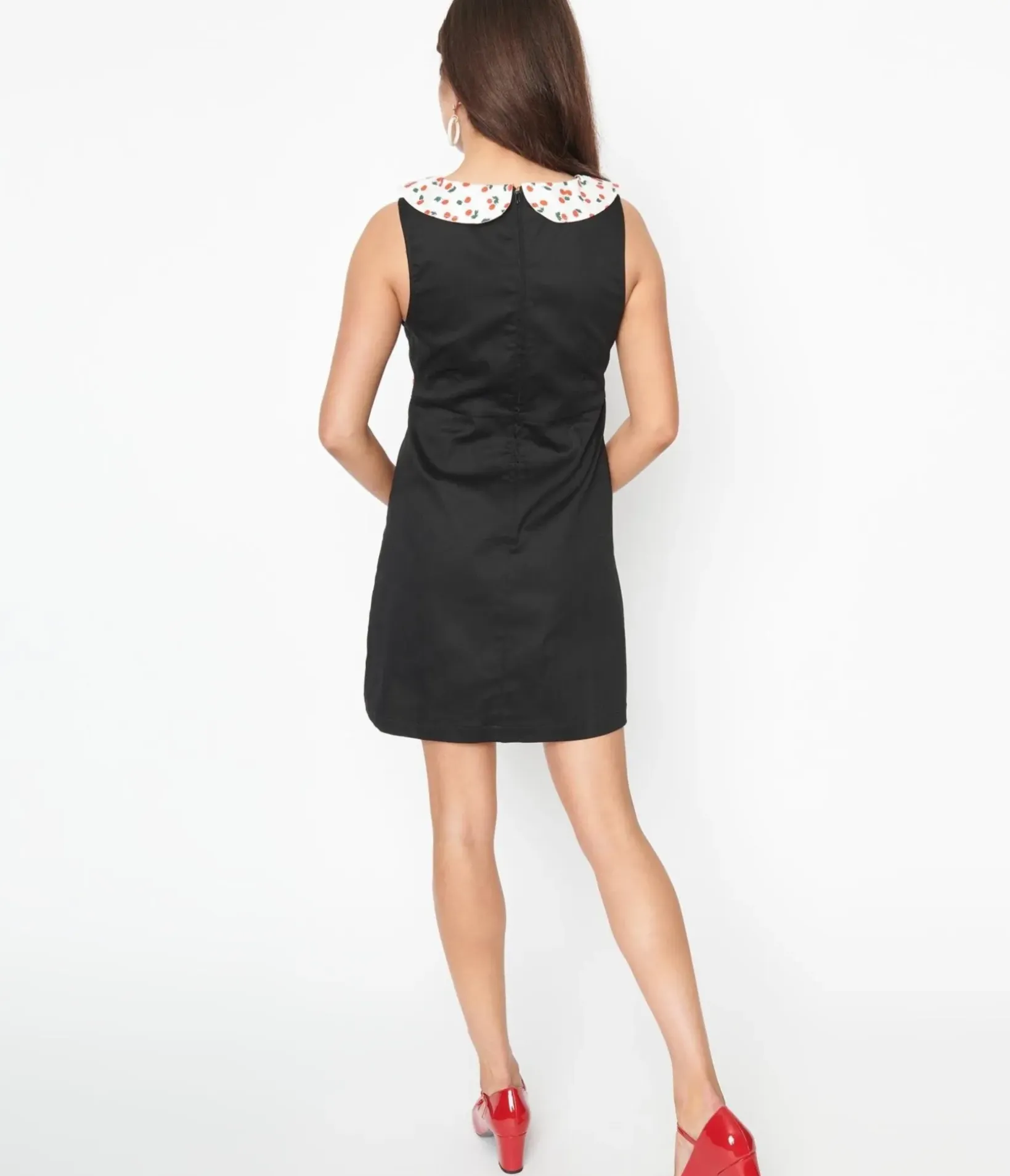 Unique Vintage Fit & Flare|Everyday Dresses>Smak Parlour Black & Cherry Print Mini Dress