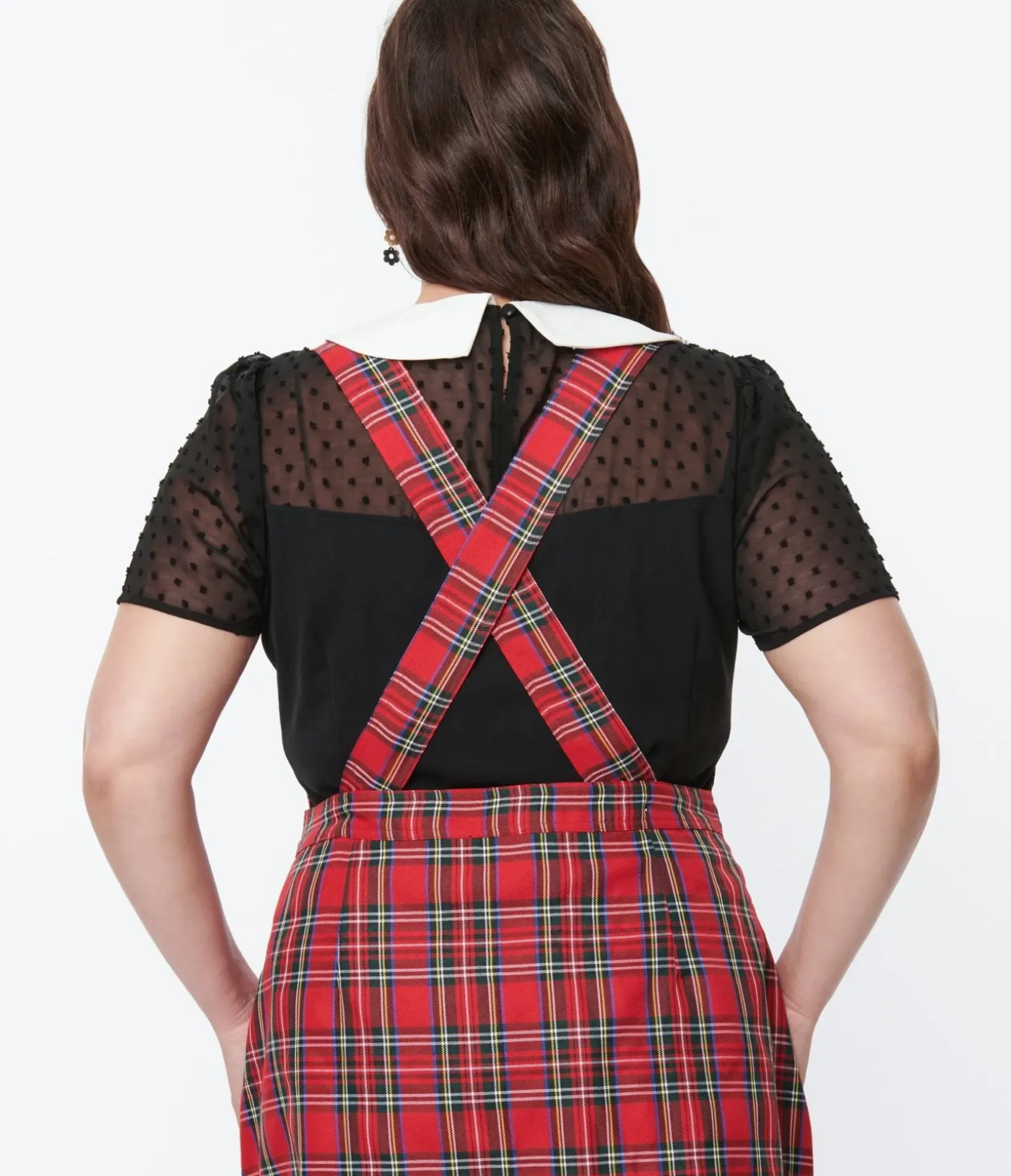 Unique Vintage Blouses|Blouses>Smak Parlour Black Clipdot & White Collared Bow Blouse
