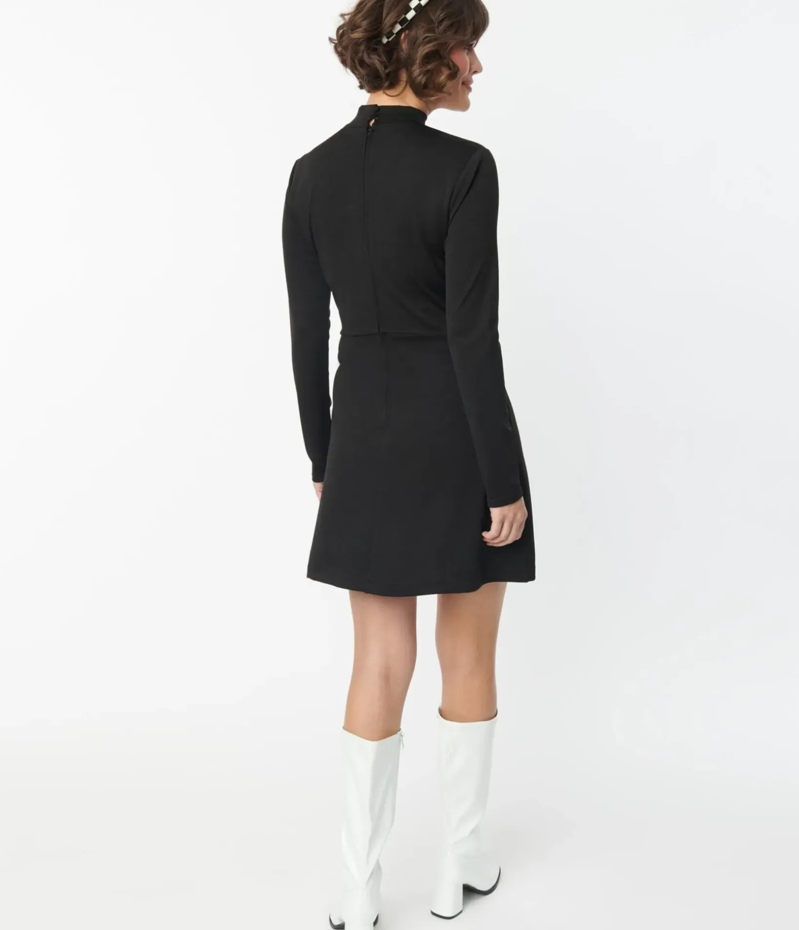 Unique Vintage Fit & Flare|Everyday Dresses>Smak Parlour Black Mock Turtleneck Fit & Flare Dress