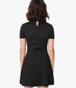 Unique Vintage Pocket Dresses|Everyday Dresses>Smak Parlour Black Mock Turtleneck Wave Maker Mini Dress