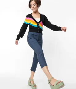 Unique Vintage Pants|Pants>Smak Parlour Denim Bengaline & Rainbow Pocket Pintuck Capris