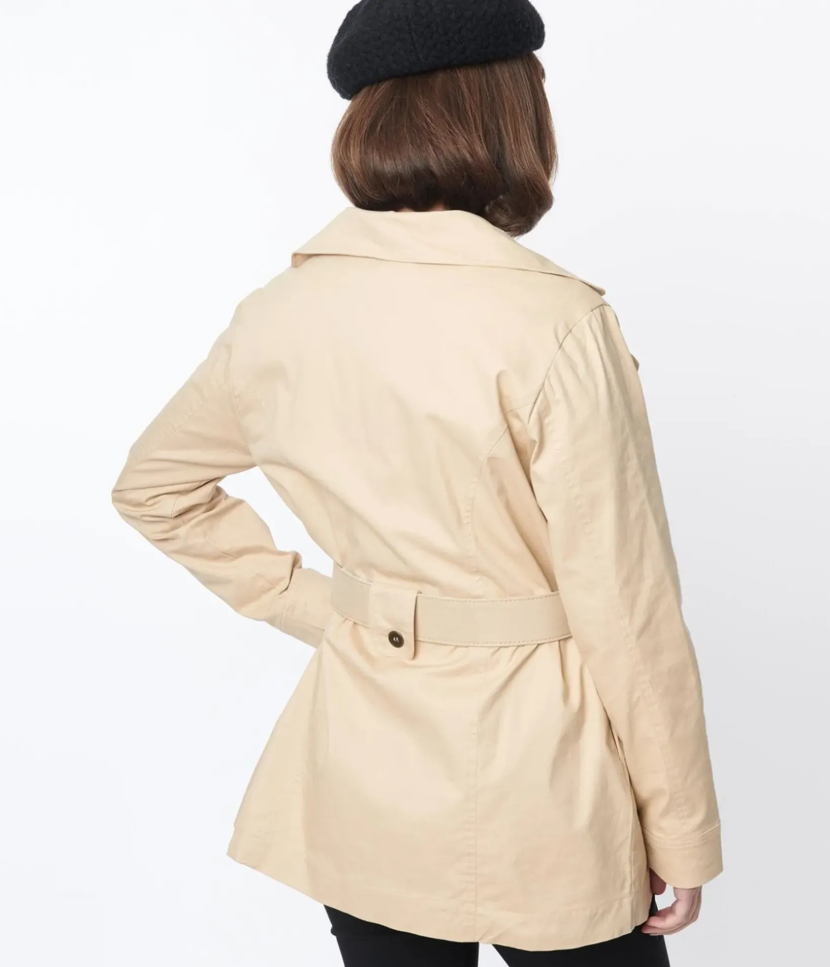 Unique Vintage Coats & Jackets>Smak Parlour Khaki Belted Trench Coat