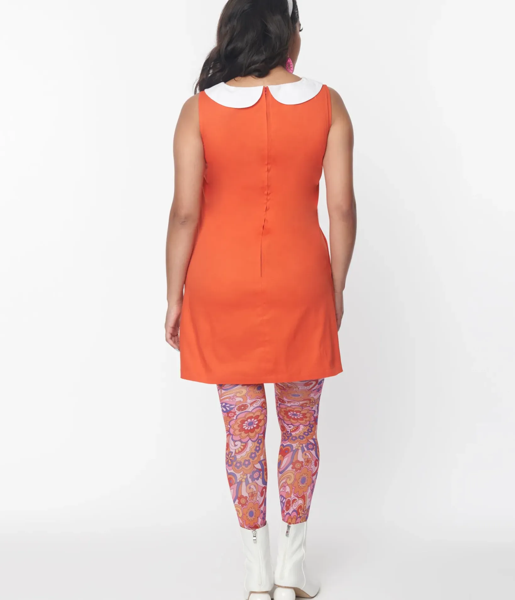 Unique Vintage Pocket Dresses|Everyday Dresses>Smak Parlour Orange & Purple Tie Neck Shift Dress