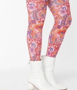Unique Vintage All Things Pink|Stockings & Tights>Smak Parlour Pink Mod Floral Tights