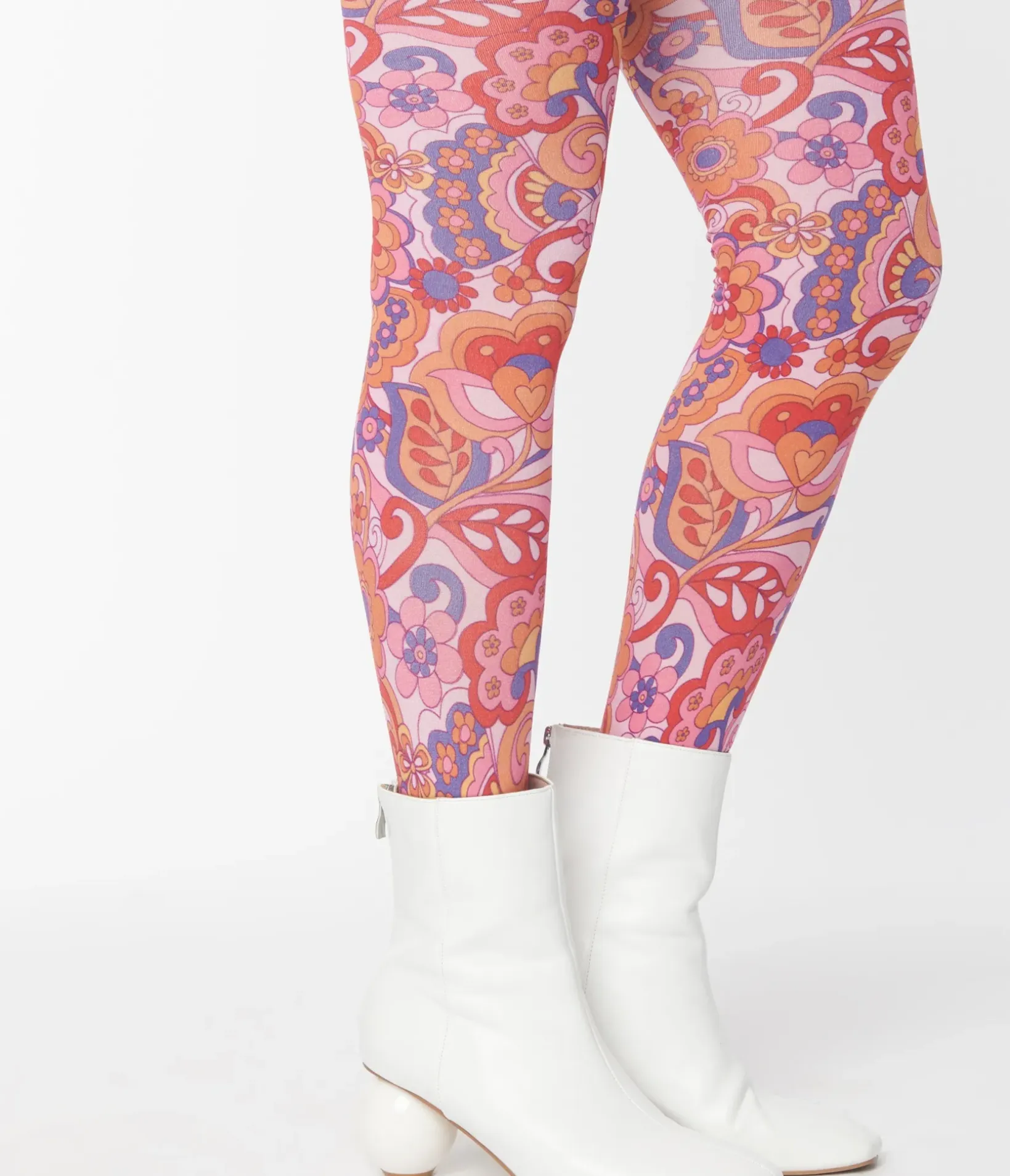 Unique Vintage All Things Pink|Stockings & Tights>Smak Parlour Pink Mod Floral Tights