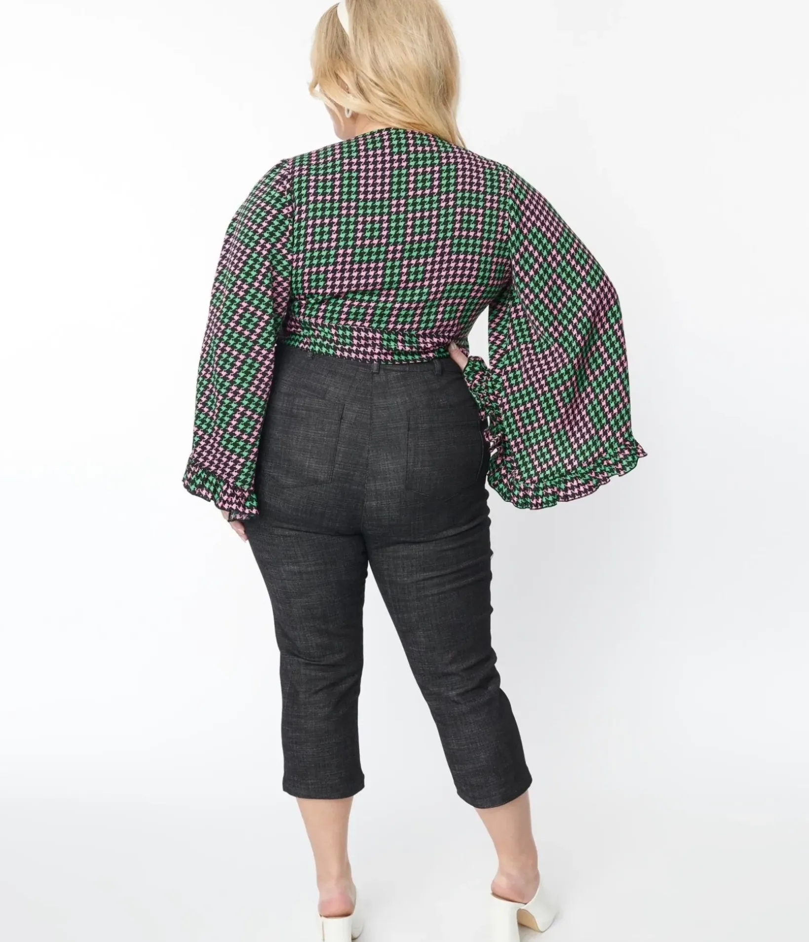 Unique Vintage All Things Black>Smak Parlour Plus Size Black Denim Capris